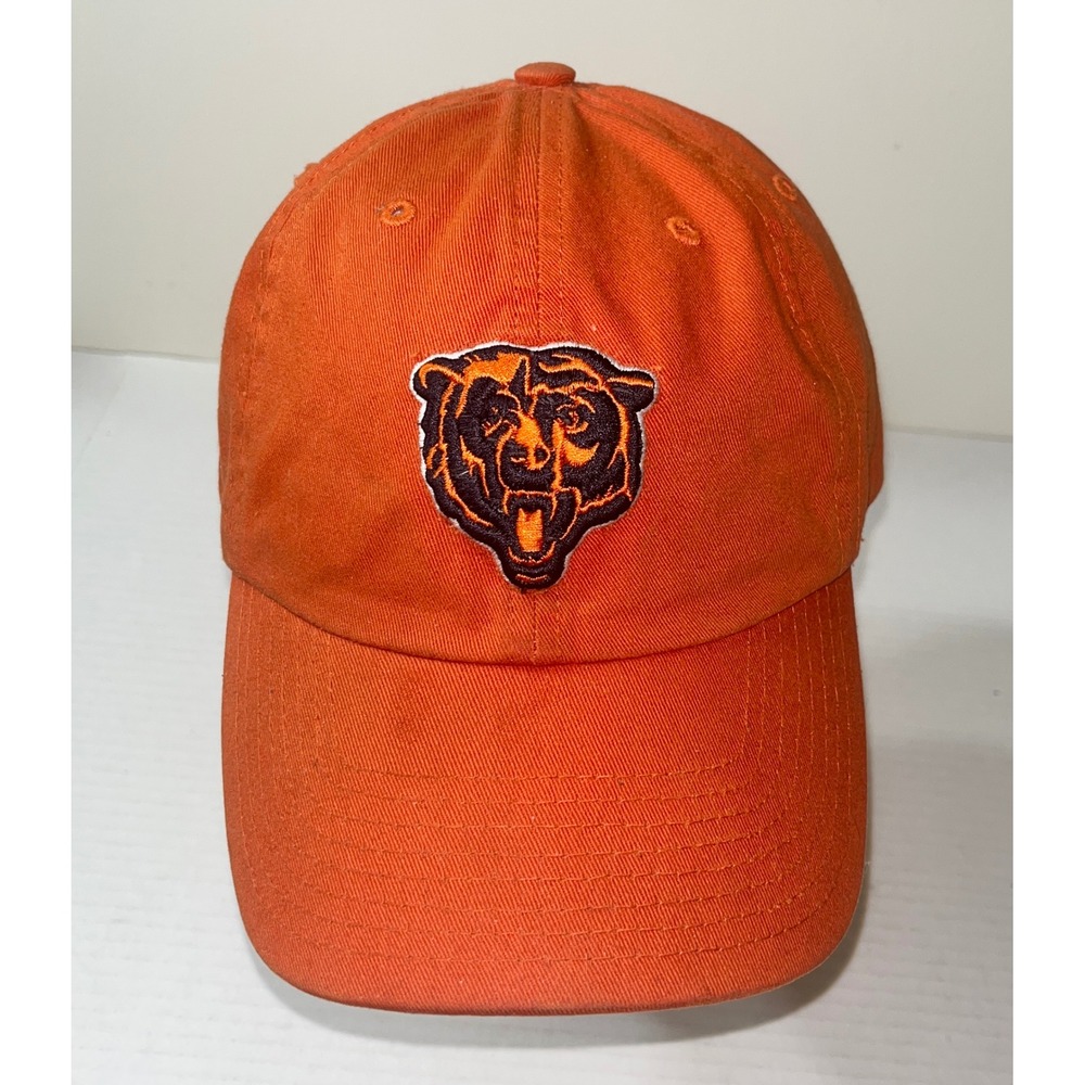 47‎ Brand Chicago Bears Hat Mens Medium Orange NFL Embroidered Fitted Cap